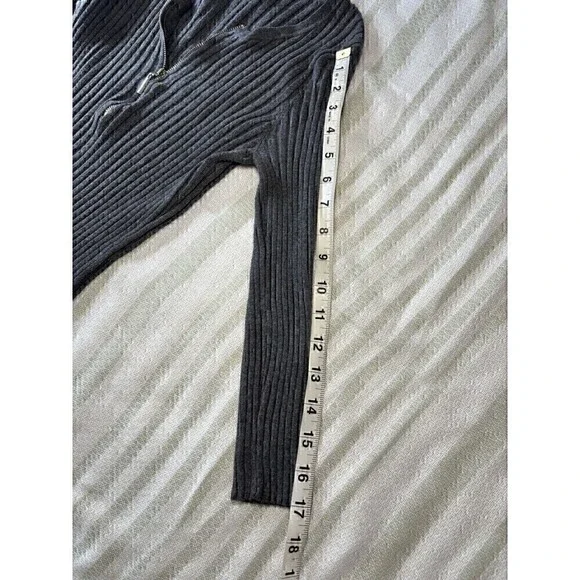 INC International Concepts Long Sleeve Juniors Large Ribbed Front Zipper Y2K 90s - Picture 11 of 11